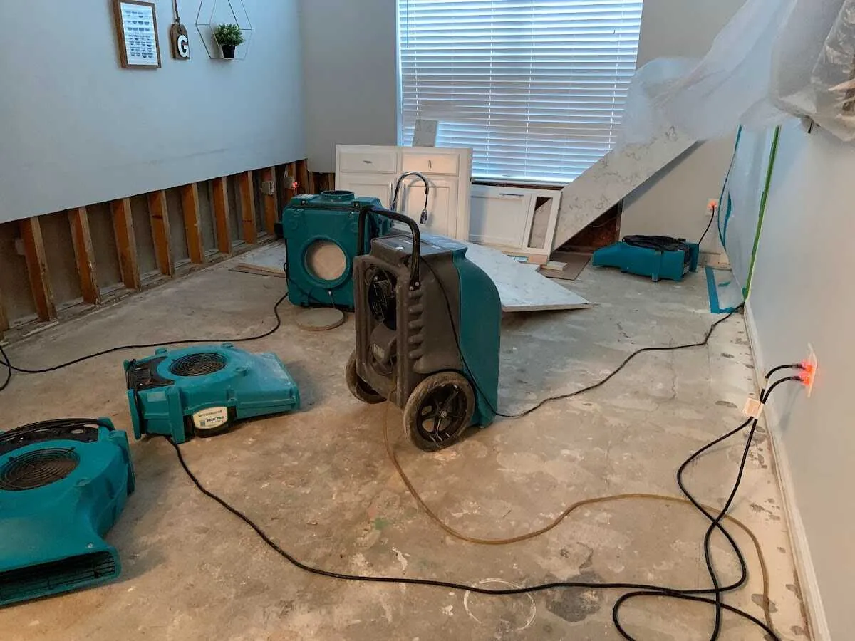 Dehumidifier in flood-cut room for Water Extraction & Removal in Florham Park